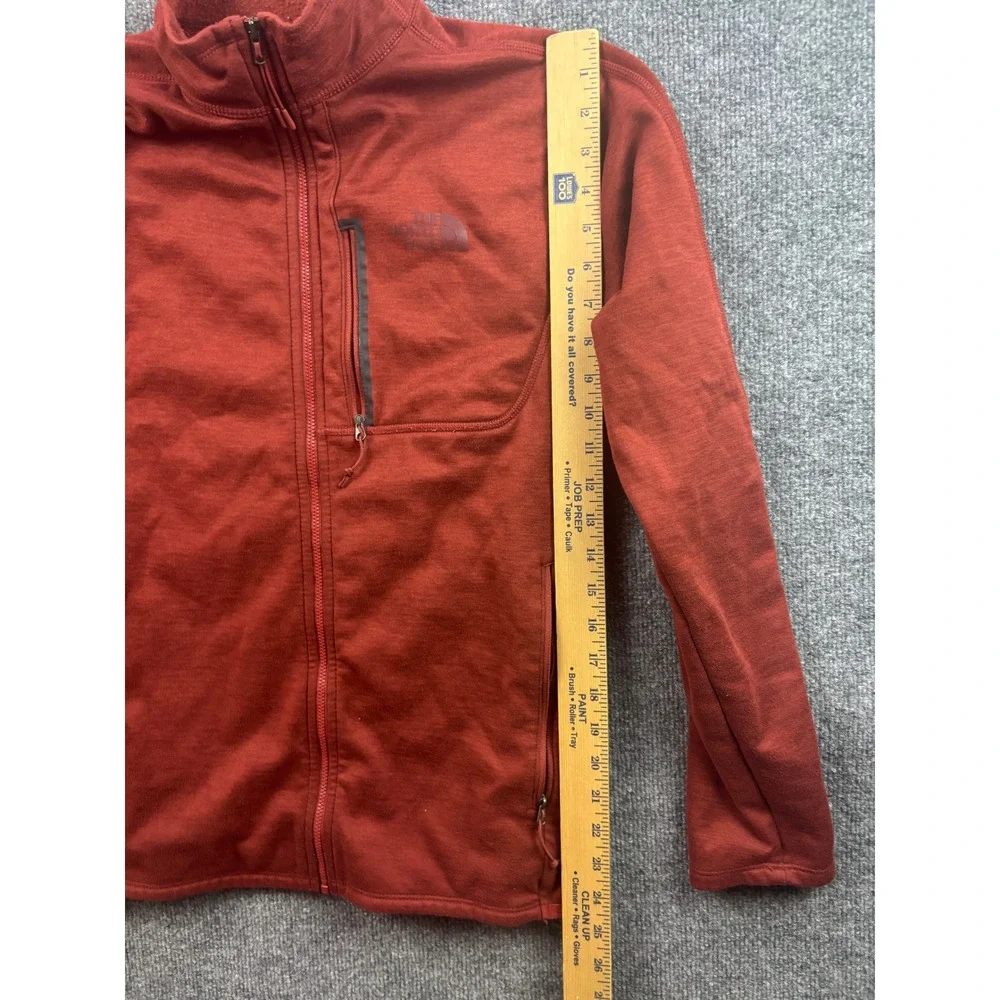The North Face Fleece Jacket Mens Small Red Full Zip Mock Neck Active 66734